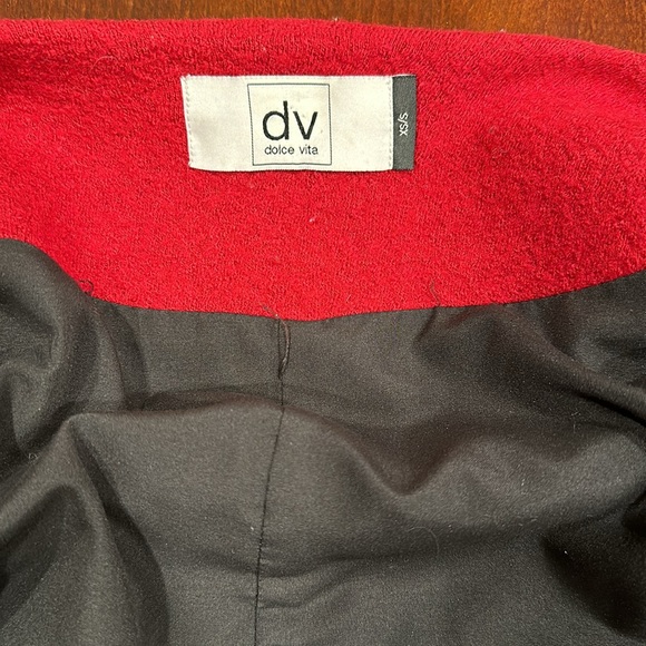 Dolce Vita Vintage Wool Blend Jacket Size XS/S Red with Black Lining - Picture 11 of 14